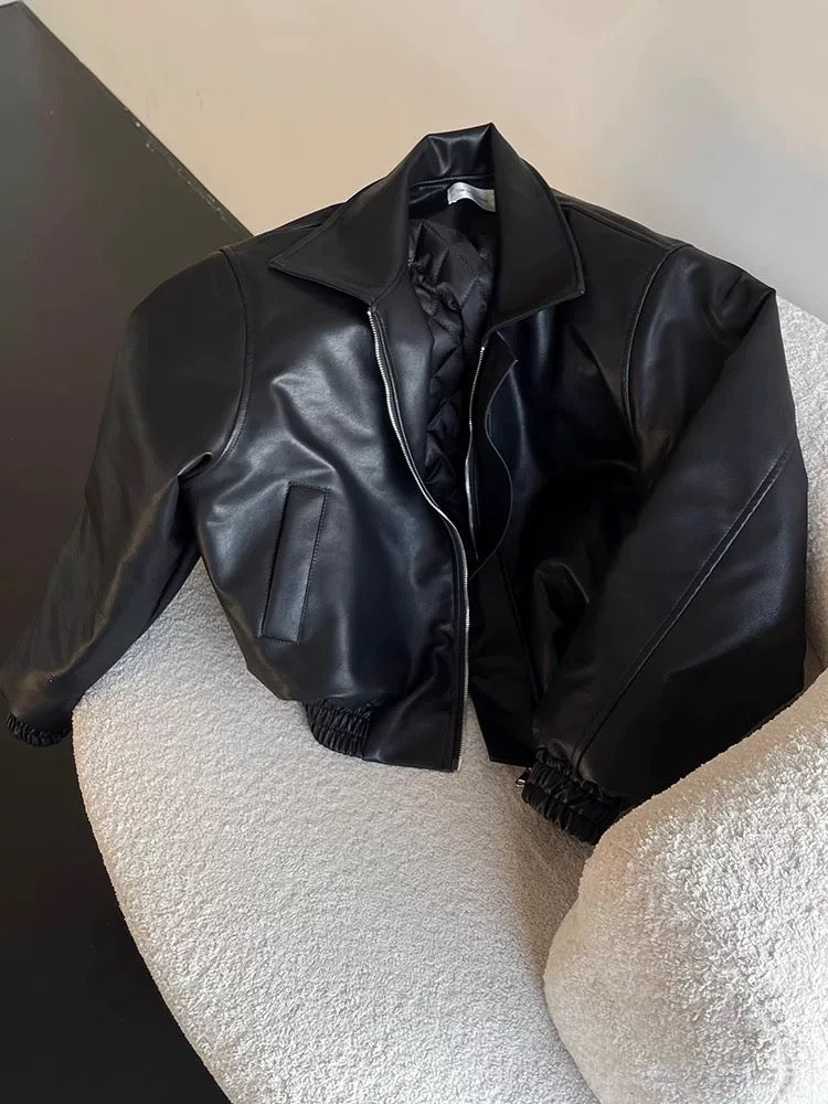 Noire Lederjacke